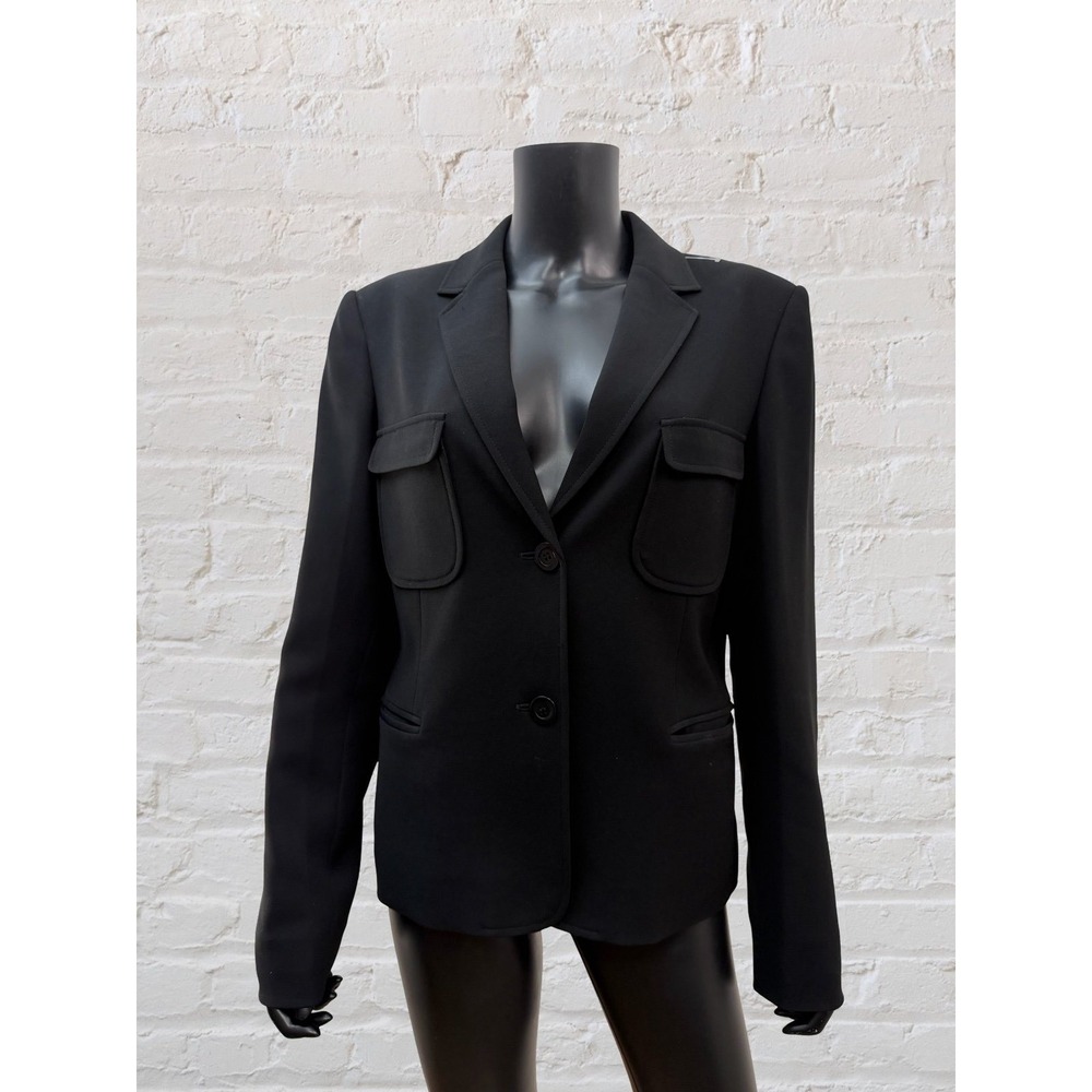 Calvin Klein Black Blazer Jacket Women 14‎ Tailored Office Career Classic